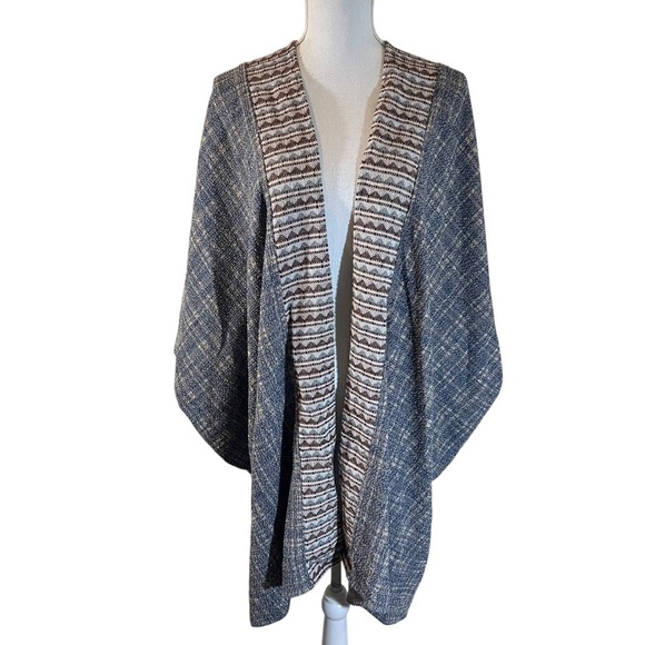 Hayden Los Angeles Cardigan Plus Size 1XL/2XL Tweed Lagenlook Slouchy Boho Blue - Picture 1 of 8